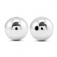 Metallook kralen rond 16mm Silver metallic