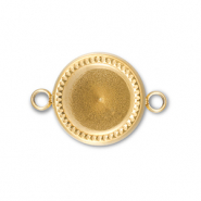 BY31® Roestvrij stalen (RVS) Stainless steel tussenstuk met setting voor SS39 puntsteen Gold