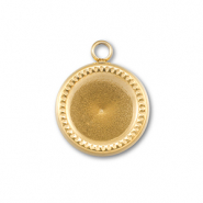 BY31® Roestvrij stalen (RVS) Stainless steel bedels met setting voor SS39 puntsteen Gold