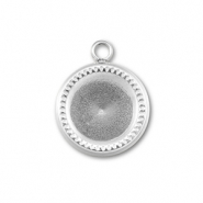 BY31® Roestvrij stalen (RVS) Stainless steel bedels met setting voor SS39 puntsteen Silver