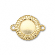 BY31® Roestvrij stalen (RVS) Stainless steel tussenstuk met setting voor SS34 flatback Gold