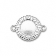 BY31® Roestvrij stalen (RVS) Stainless steel tussenstuk met setting voor SS34 flatback Silver