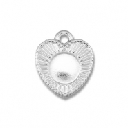 BY31® Roestvrij stalen (RVS) Stainless steel bedels met setting voor SS34 flatback Silver