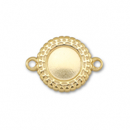 BY31® Roestvrij stalen (RVS) Stainless steel tussenstuk met setting voor SS30 flatback Gold