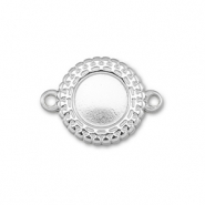 BY31® Roestvrij stalen (RVS) Stainless steel tussenstuk met setting voor SS30 flatback Silver