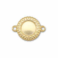 BY31® Roestvrij stalen (RVS) Stainless steel tussenstuk met setting voor SS20 flatback Gold