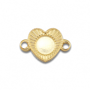 BY31® Roestvrij stalen (RVS) Stainless steel tussenstuk met setting voor SS20 flatback Gold