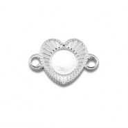 BY31® Roestvrij stalen (RVS) Stainless steel tussenstuk met setting voor SS16 flatback Silver