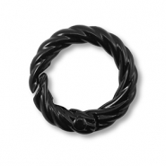 Gekleurde onderdelen sleutelhanger ring Black