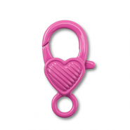 Gekleurde onderdelen karabijnslot hart Magenta pink