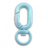Gekleurde onderdelen sleutelhanger ovaal Light blue-AB coating