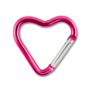 Gekleurde onderdelen sleutelhanger hart Shiny magenta pink