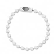 Gekleurde onderdelen ball chain met slotje Light grey