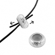 Roestvrij stalen (RVS) Stainless steel onderdelen smart bead stopper met motief 8mm Silver