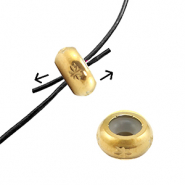 Roestvrij stalen (RVS) Stainless steel onderdelen smart bead stopper met motief 10mm Gold