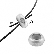 Roestvrij stalen (RVS) Stainless steel onderdelen smart bead stopper met motief 8mm Silver