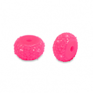 Resin kralen rondellen 6mm Neon pink