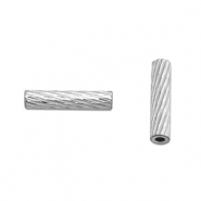 Roestvrij stalen (RVS) Stainless steel kralen tube 8mm Silver