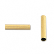 Roestvrij stalen (RVS) Stainless steel kralen tube 10mm Gold