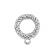 Roestvrij stalen (RVS) Stainless steel onderdelen ring met oogje Silver