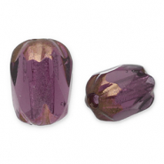 Czech kralen FPB ovaal 6x4mm Amethyst-bronze