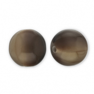 Resin kralen 14mm Greige-dark brown