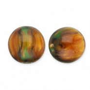 Resin kralen met glitter 14mm Burnt orange-gold-green