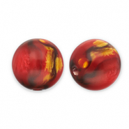 Resin kralen met glitter 14mm Red-gold