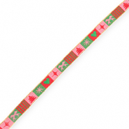 BY31® Lint met tekst kerst Light pink-red-green-gold