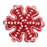 Broches sneeuwvlok Red-white-silver