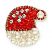 Broches kerstman Red-white-gold-transparent