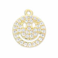 Brass TQ metaal bedels smiley Gold-transparent