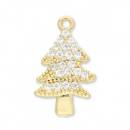 Brass TQ metaal bedels kerstboom Gold-transparent
