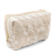 BY31® Etui velvet met gestikte cirkels Beige