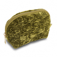 BY31® Etui velvet met gestikte cirkels Olive green