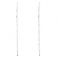 Brass TQ metaal oorbellen / oorstekers met strass Silver-crystal