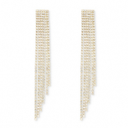 Eco-brass® metaal oorbellen / oorstekers met strass Gold-crystal