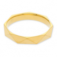 Roestvrij stalen (RVS) Stainless steel ringen facet geslepen Gold