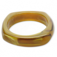 Resin armbanden bangle Olive green-brown-white