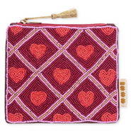 BY31® Etui hartjes Lilac pink-port red-coral red-gold