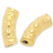 Roestvrij stalen (RVS) stainless steel kralen tube Gold