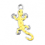Roestvrij stalen (RVS) Stainless steel bedels salamander Silver-yellow-red