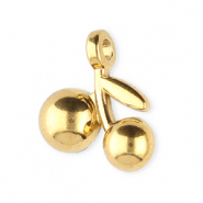 Roestvrij stalen (RVS) Stainless steel bedels kersen Gold