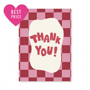 BY31® Sieraden kaartjes "Thank you" Dark pink-rust red-off white