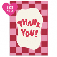 BY31® Sieraden kaartjes "Thank you" Dark pink-rust red-off white
