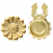 Roestvrij stalen (RVS) Stainless steel button covers bloem Gold