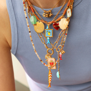 Inspiratiesets Gelayerde kettingen maken met rvs bedels met enamel